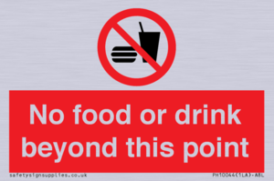 No food or drink beyond this point